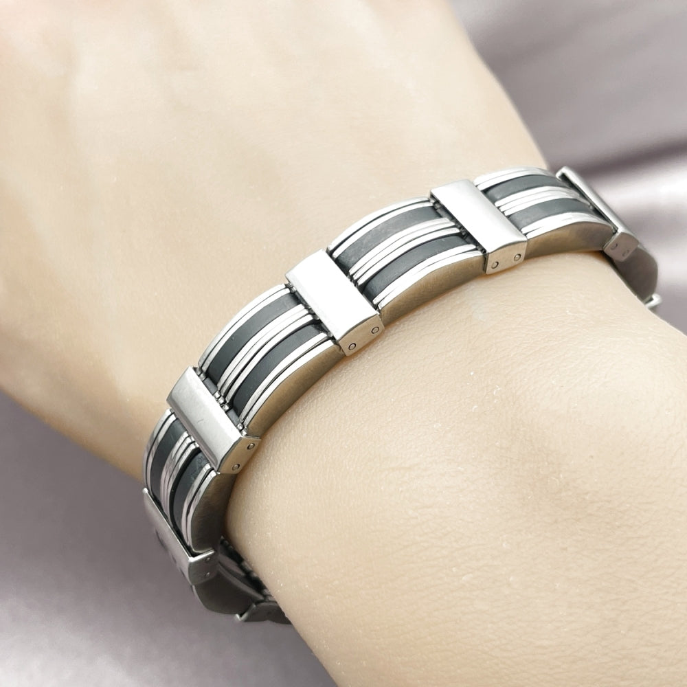 Stainless Steel Solid Bracelet, Polished, Steel Finish