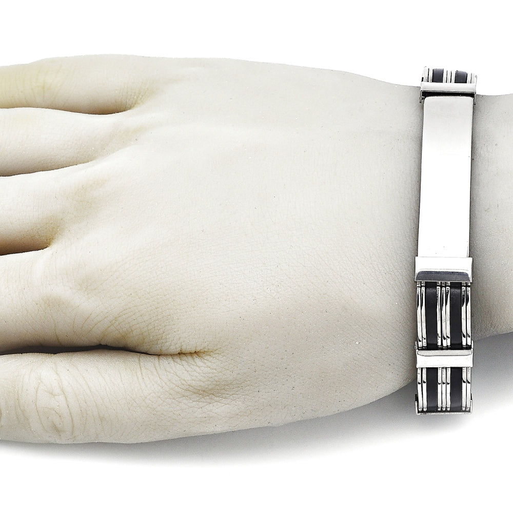 Stainless Steel Solid Bracelet, Polished, Steel Finish