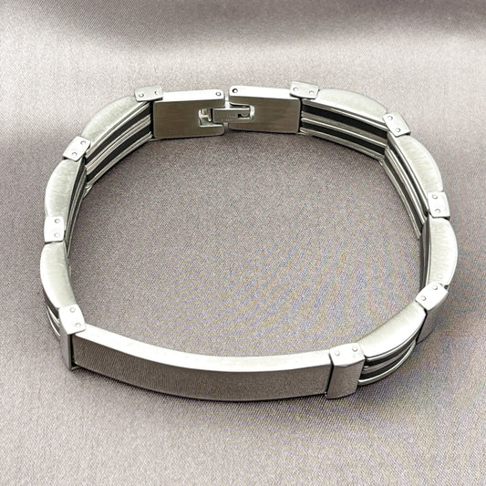 Stainless Steel Solid Bracelet, Polished, Steel Finish