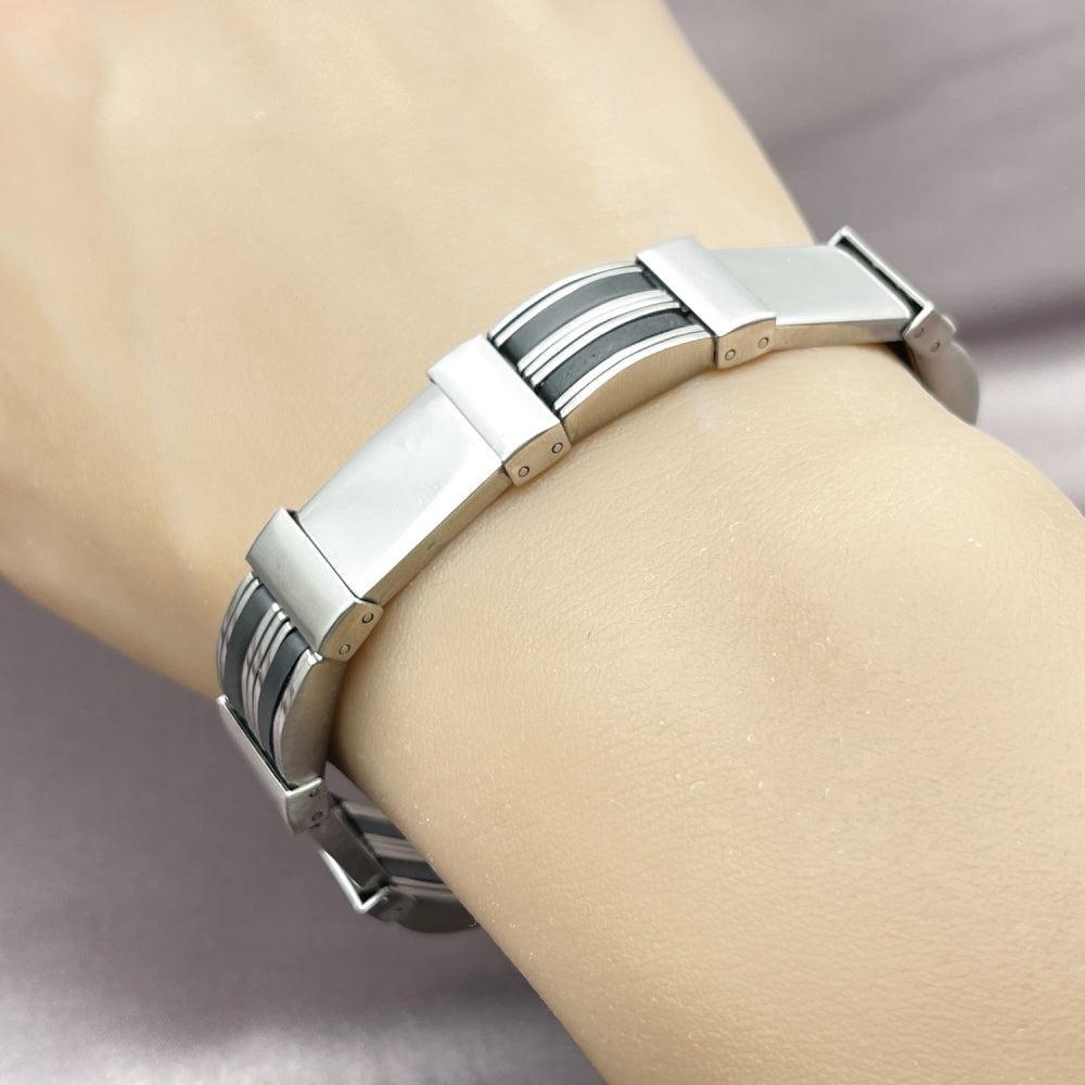 Stainless Steel Solid Bracelet, Polished, Steel Finish