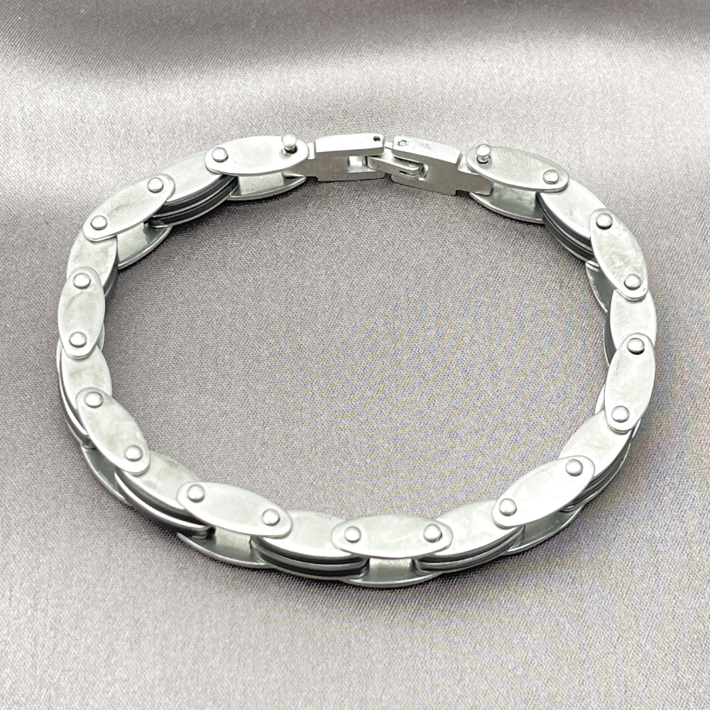 Stainless Steel Solid Bracelet, Polished, Steel Finish