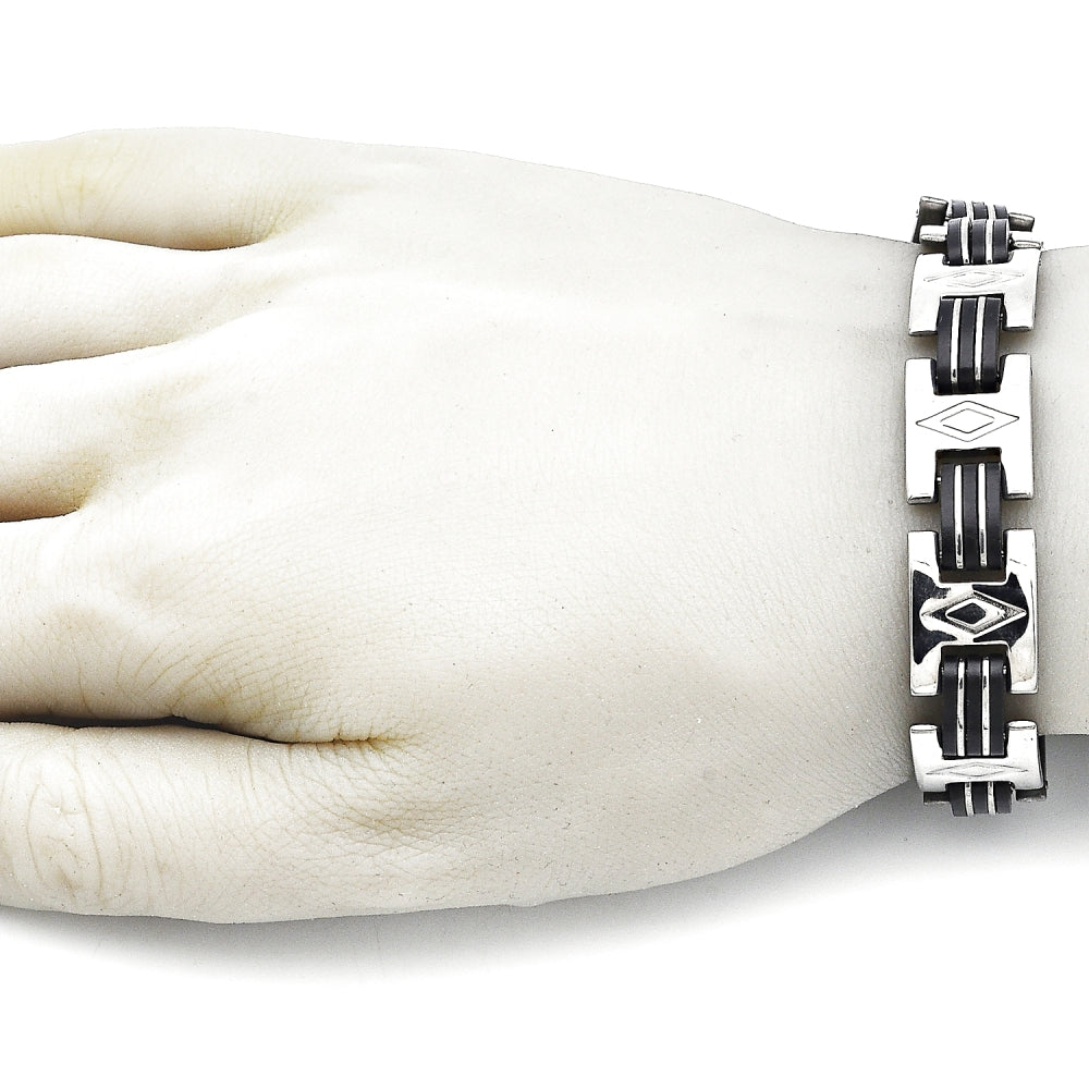 Stainless Steel Solid Bracelet, Polished, Steel Finish