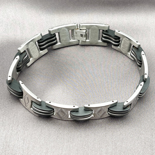 Stainless Steel Solid Bracelet, Polished, Steel Finish