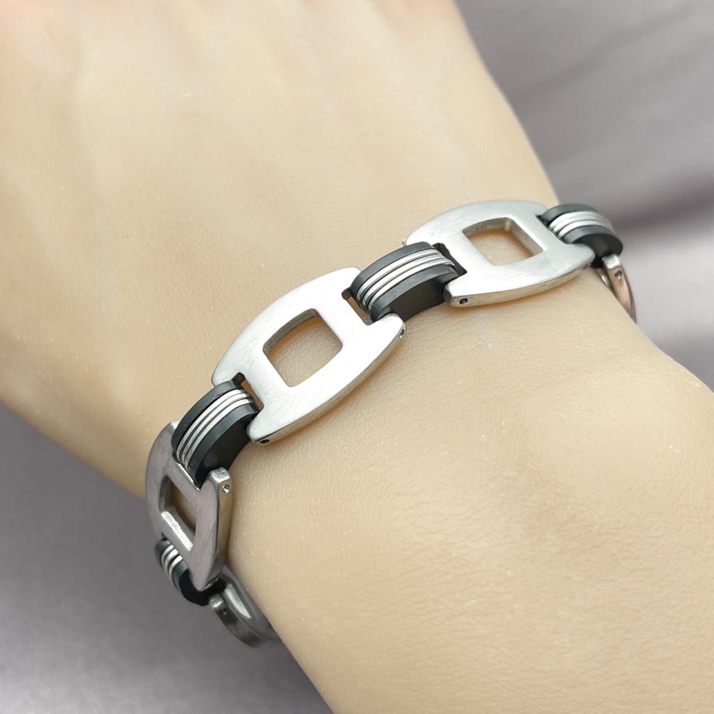 Stainless Steel Solid Bracelet, Polished, Steel Finish