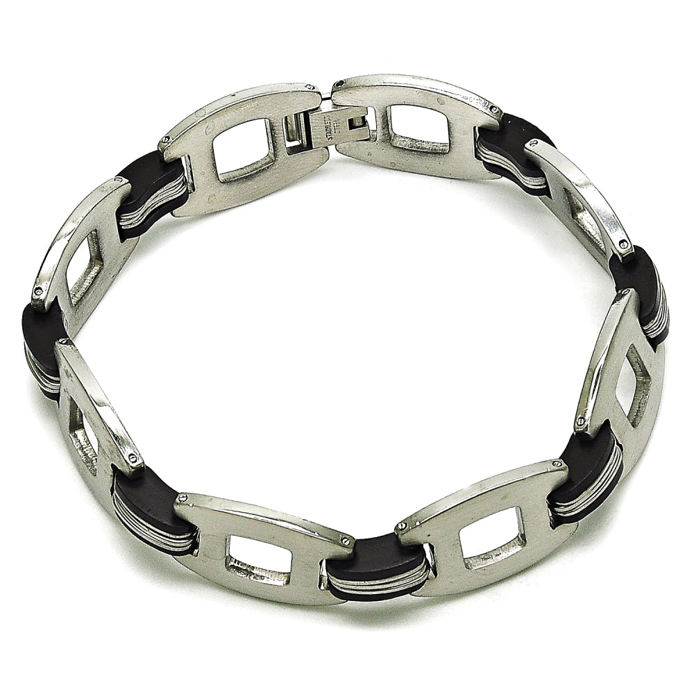 Stainless Steel Solid Bracelet, Polished, Steel Finish