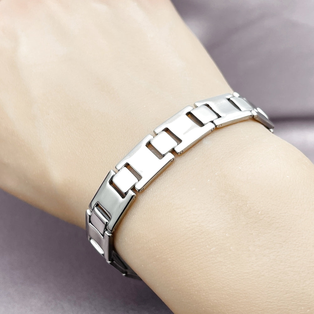 Stainless Steel Solid Bracelet, Polished, Steel Finish