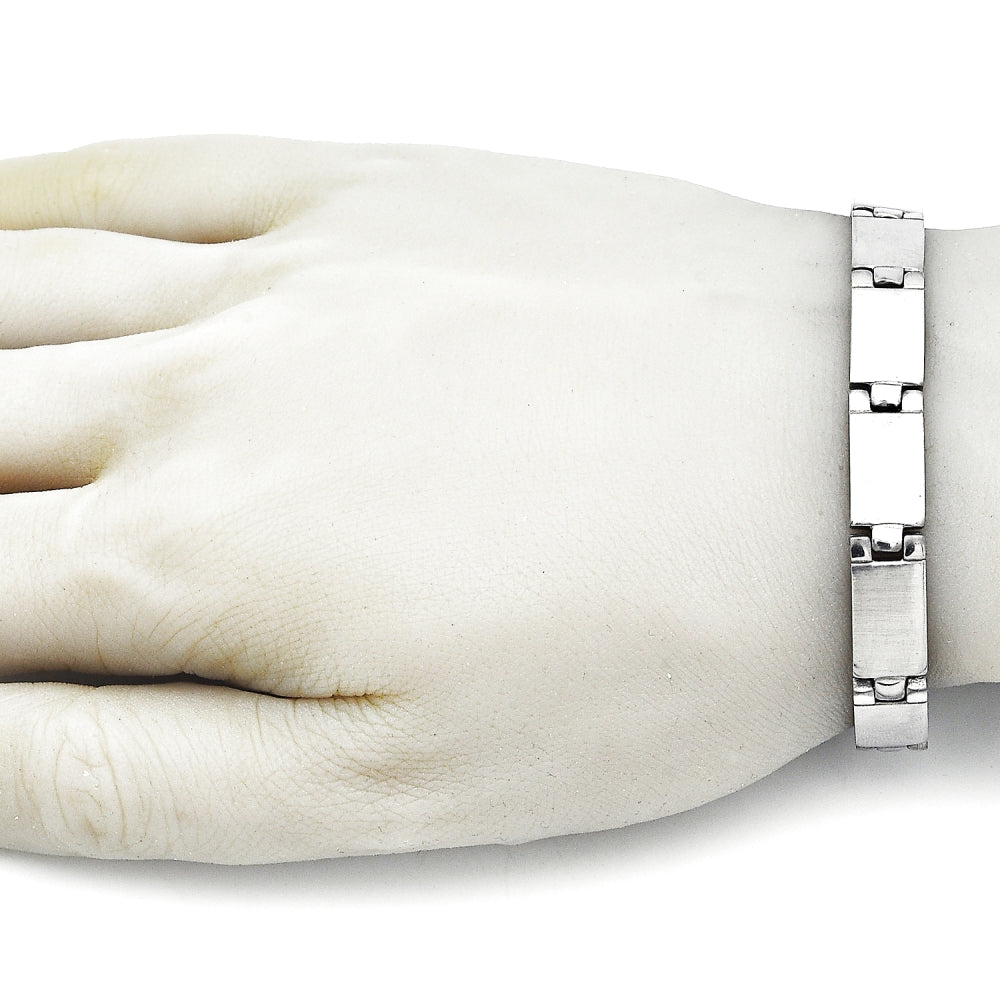 Stainless Steel Solid Bracelet, Polished, Steel Finish