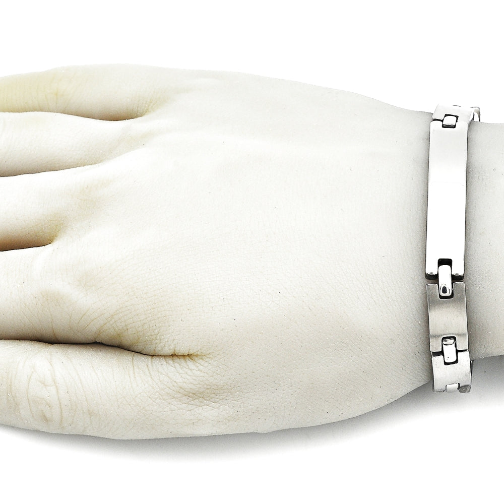 Stainless Steel Solid Bracelet, Polished, Steel Finish