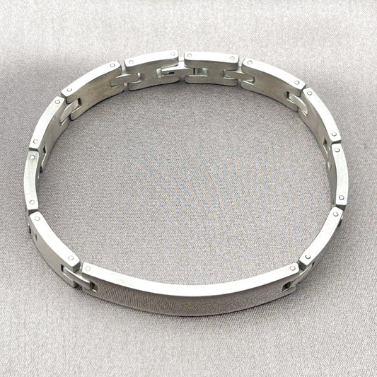 Stainless Steel Solid Bracelet, Polished, Steel Finish