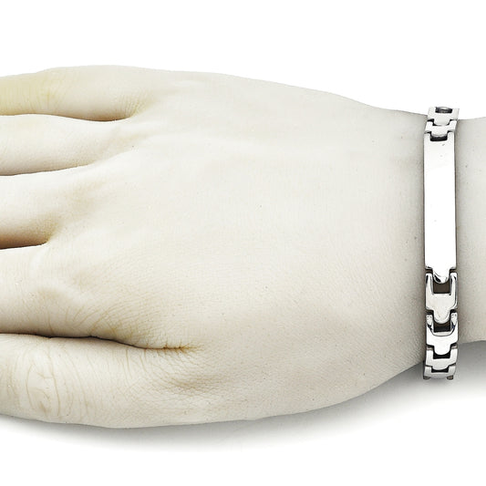 Stainless Steel Solid Bracelet, Polished, Steel Finish
