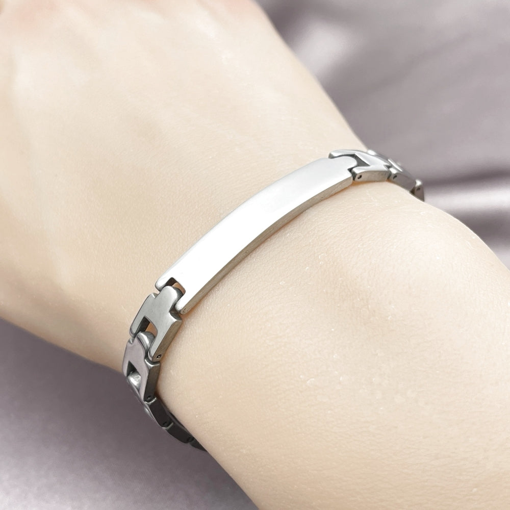 Stainless Steel Solid Bracelet, Polished, Steel Finish