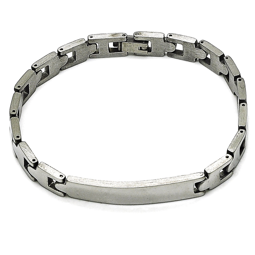 Stainless Steel Solid Bracelet, Polished, Steel Finish