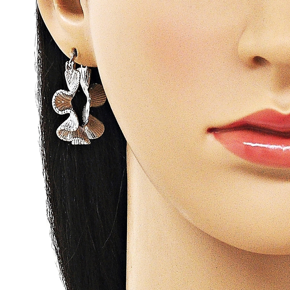 Rhodium Gold Filled Medium Hoop, Twist Design, Diamond Cutting Finish, Rhodium Finish