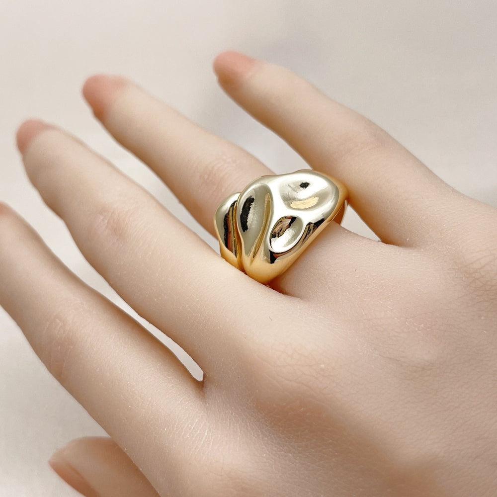Oro Laminado Elegant Ring, Gold Filled Style Polished, Golden Finish