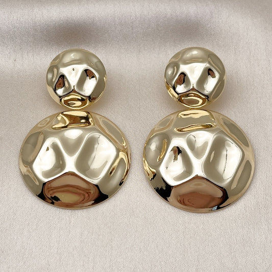 Oro Laminado Long Earring, Gold Filled Style Polished, Golden Finish