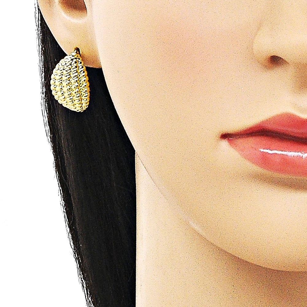 Oro Laminado Stud Earring, Gold Filled Style Polished, Golden Finish