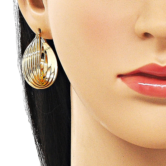 Oro Laminado Medium Hoop, Gold Filled Style Polished, Golden Finish