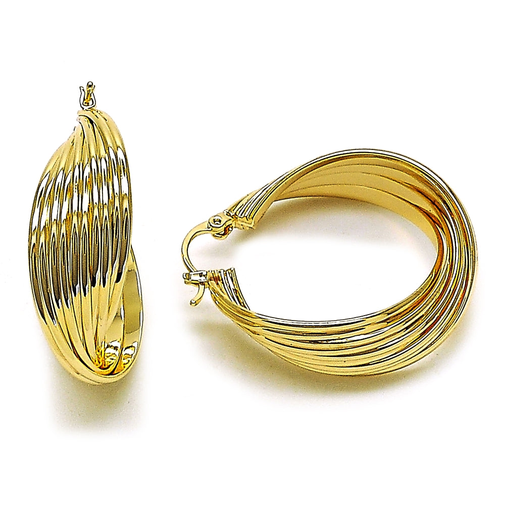 Oro Laminado Medium Hoop, Gold Filled Style Polished, Golden Finish