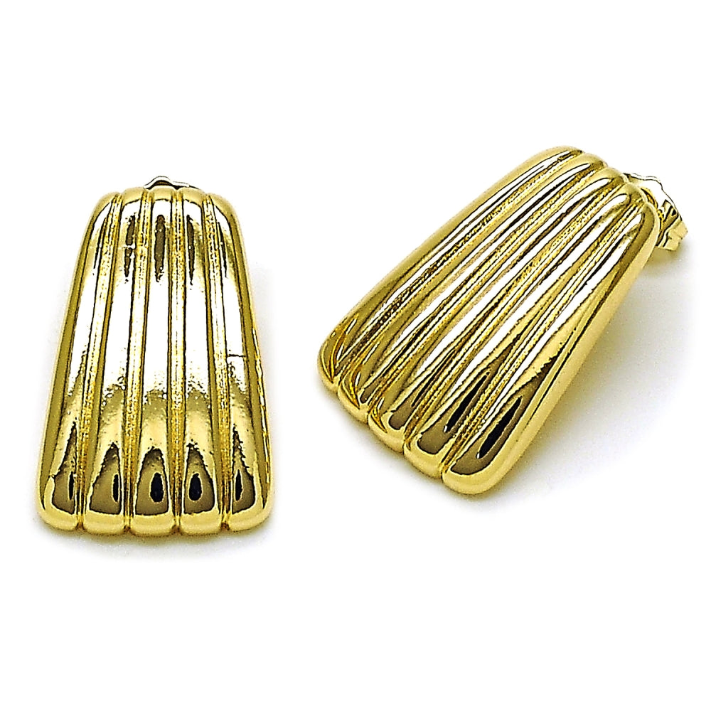 Oro Laminado Stud Earring, Gold Filled Style Polished, Golden Finish
