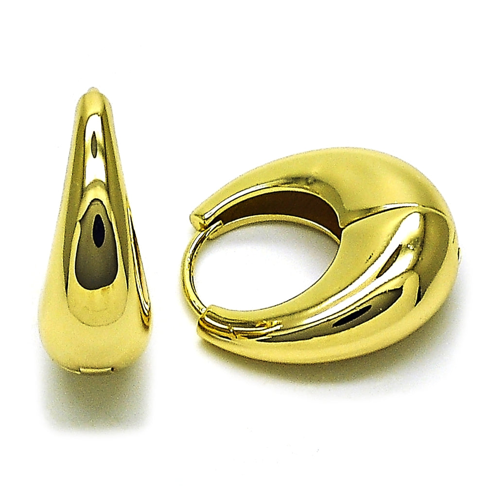 Oro Laminado Huggie Hoop, Gold Filled Style Polished, Golden Finish