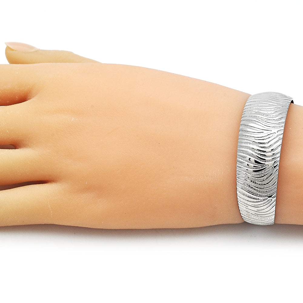 Rhodium Gold Filled Individual Bangle, Polished, Rhodium Finish
