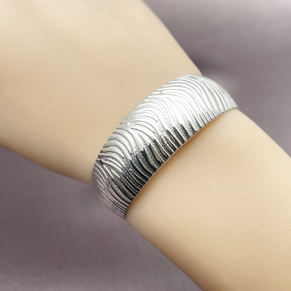 Rhodium Gold Filled Individual Bangle, Polished, Rhodium Finish