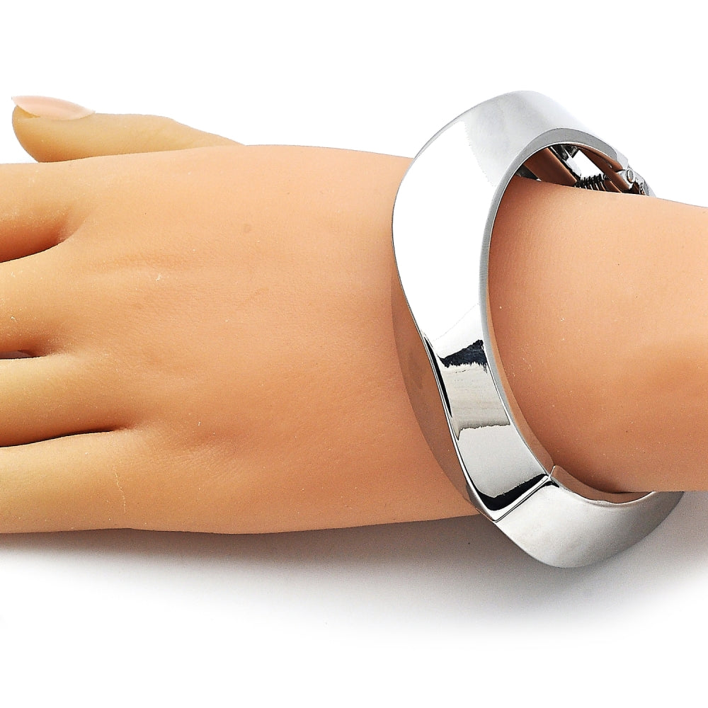Rhodium Gold Filled Individual Bangle, Polished, Rhodium Finish