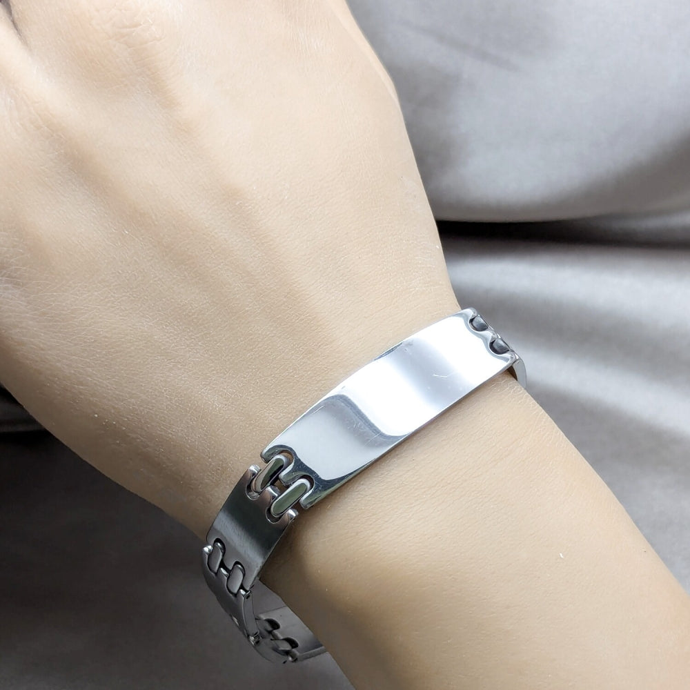 Stainless Steel Solid Bracelet, Polished, Steel Finish