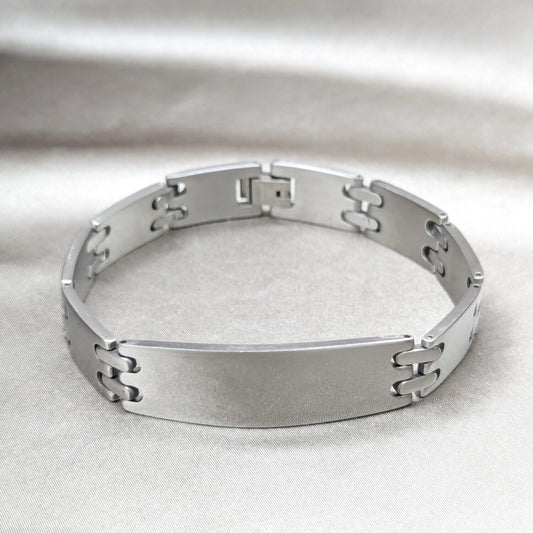 Stainless Steel Solid Bracelet, Polished, Steel Finish