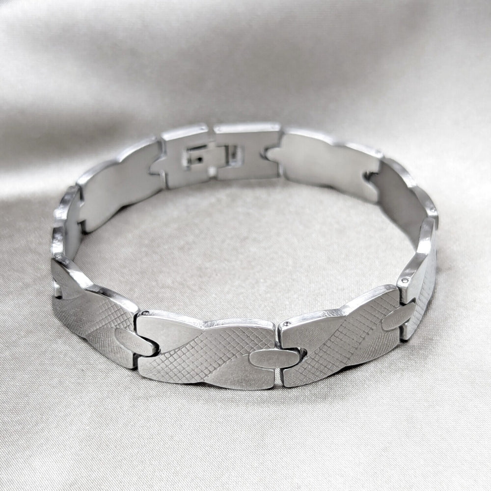 Stainless Steel Solid Bracelet, Polished, Steel Finish