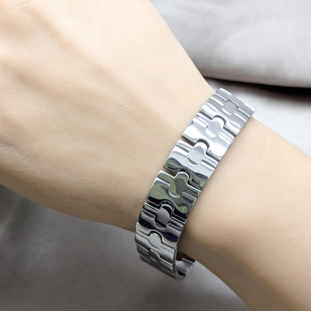 Stainless Steel Solid Bracelet, Polished, Steel Finish