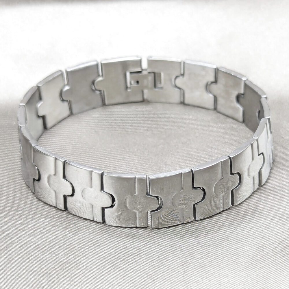 Stainless Steel Solid Bracelet, Polished, Steel Finish