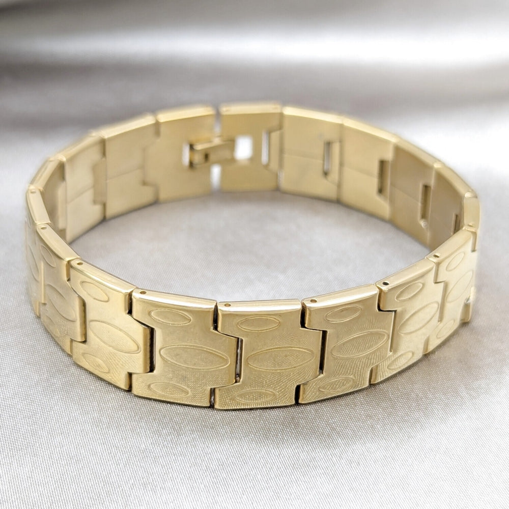 Stainless Steel Solid Bracelet, Polished, Golden Finish