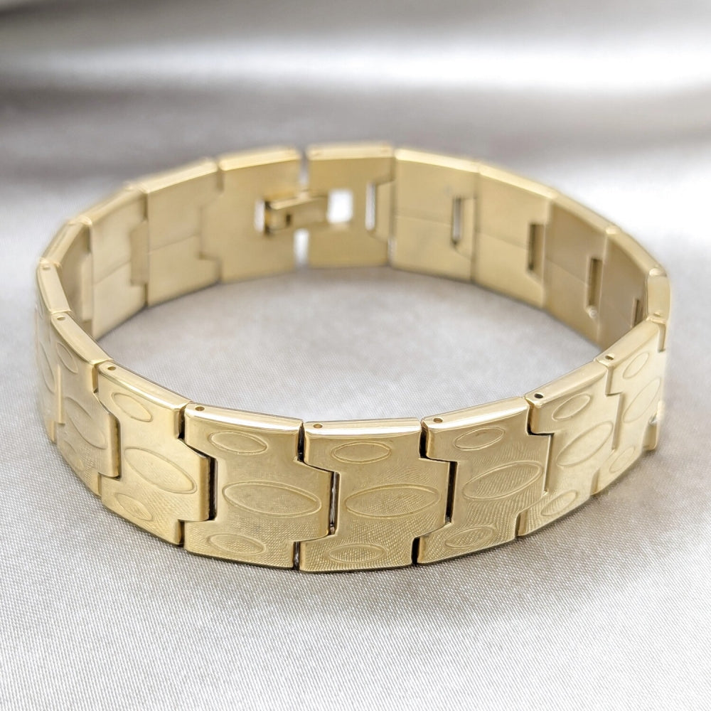 Stainless Steel Solid Bracelet, Polished, Golden Finish