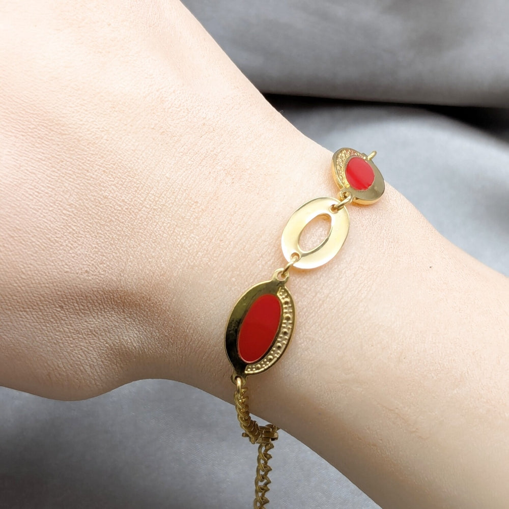 Stainless Steel Fancy Bracelet, Polished, Golden Finish