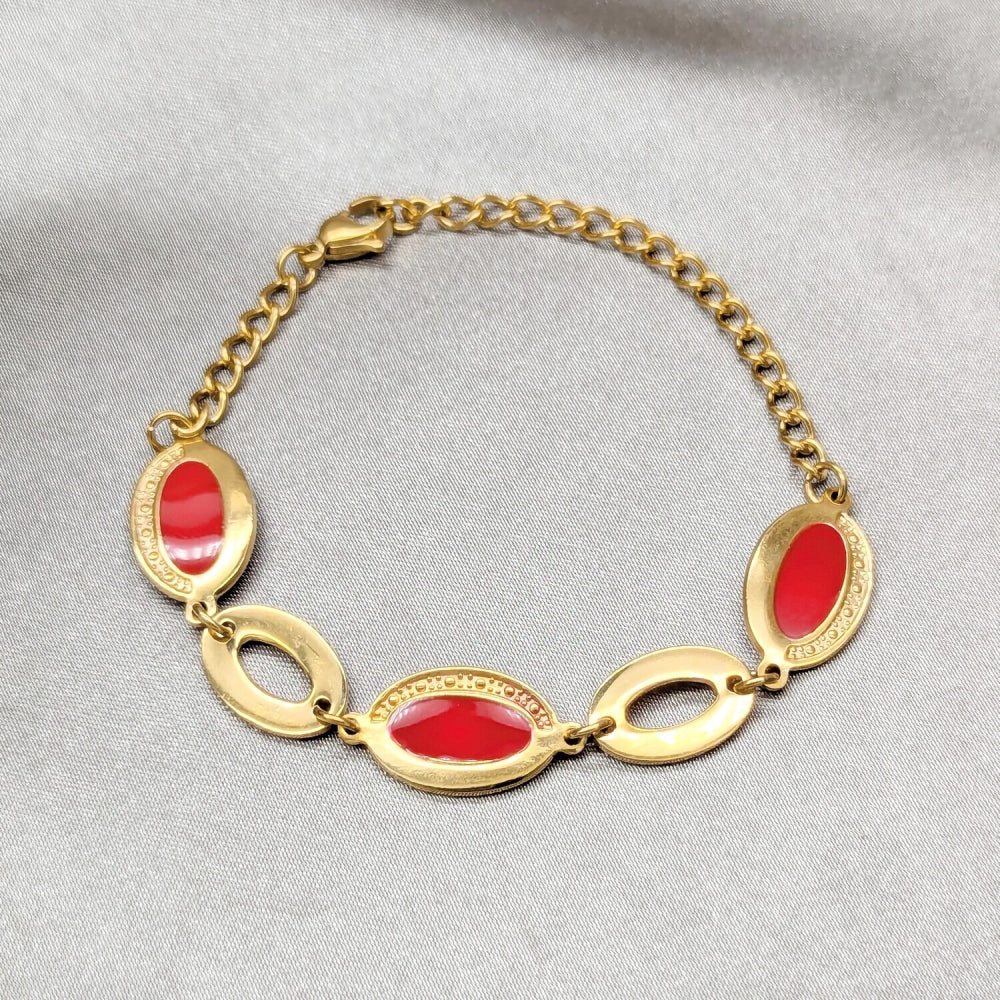 Stainless Steel Fancy Bracelet, Polished, Golden Finish
