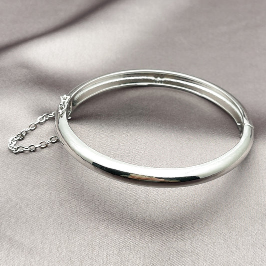 Rhodium Gold Filled Individual Bangle, Polished, Rhodium Finish