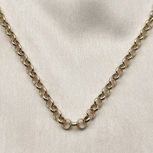 Oro Laminado Basic Necklace, Gold Filled Style Rolo Design, Polished, Golden Finish
