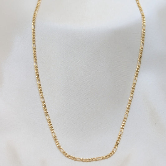 Oro Laminado Basic Necklace, Gold Filled Style Figaro Design, Polished, Golden Finish