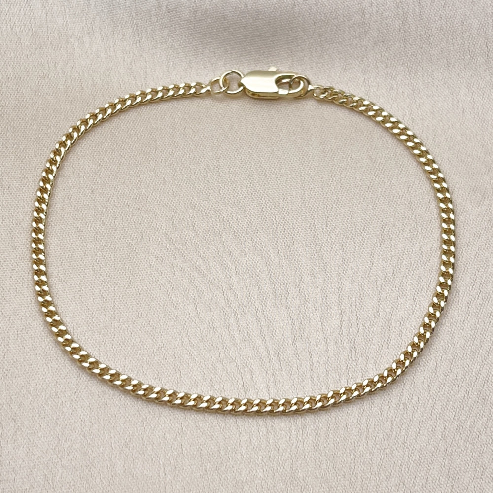 Oro Laminado Basic Bracelet, Gold Filled Style Miami Cuban Design, Polished, Golden Finish