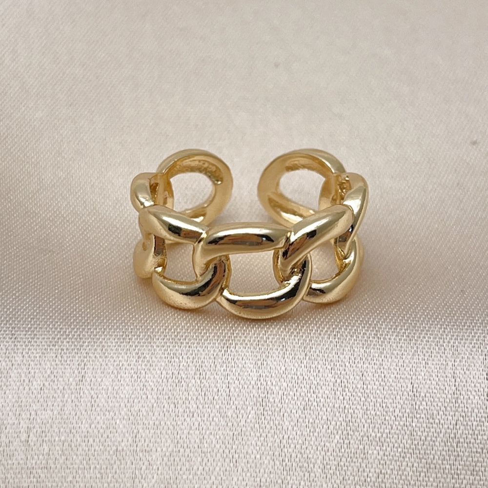Oro Laminado Elegant Ring, Gold Filled Style Miami Cuban Design, Polished, Golden Finish