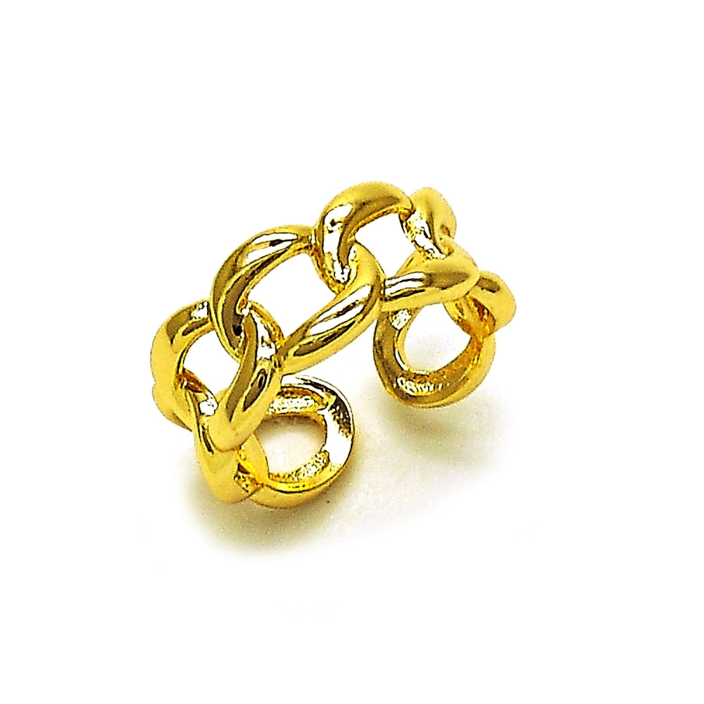 Oro Laminado Elegant Ring, Gold Filled Style Miami Cuban Design, Polished, Golden Finish