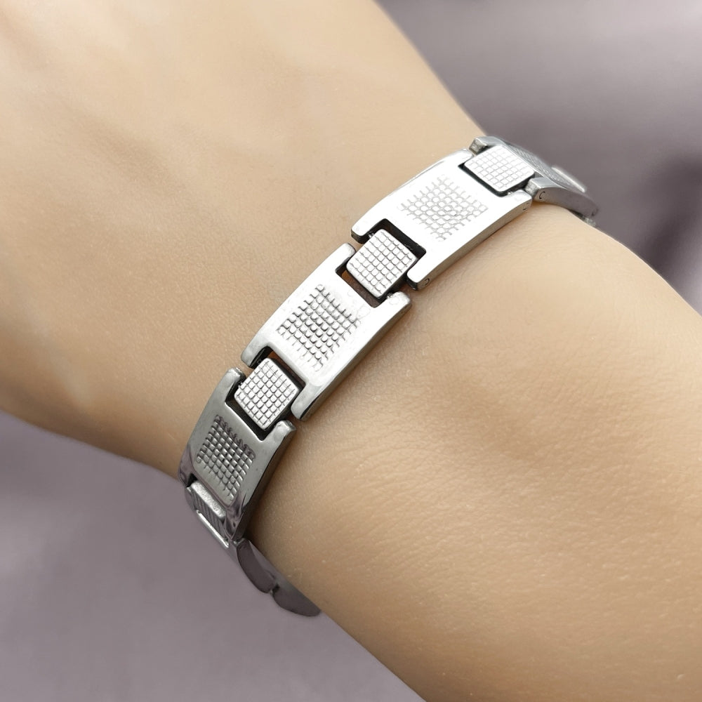Stainless Steel Solid Bracelet, Polished, Steel Finish