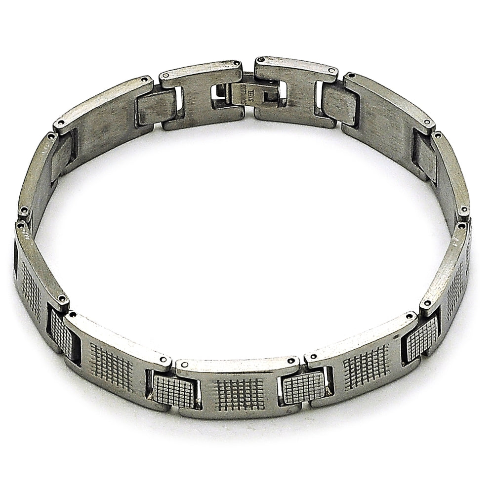 Stainless Steel Solid Bracelet, Polished, Steel Finish
