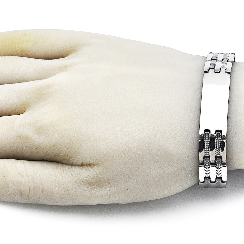 Stainless Steel Solid Bracelet, Polished, Steel Finish