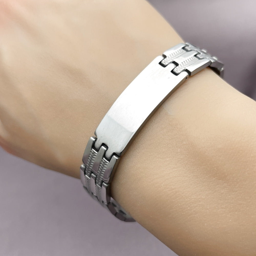 Stainless Steel Solid Bracelet, Polished, Steel Finish