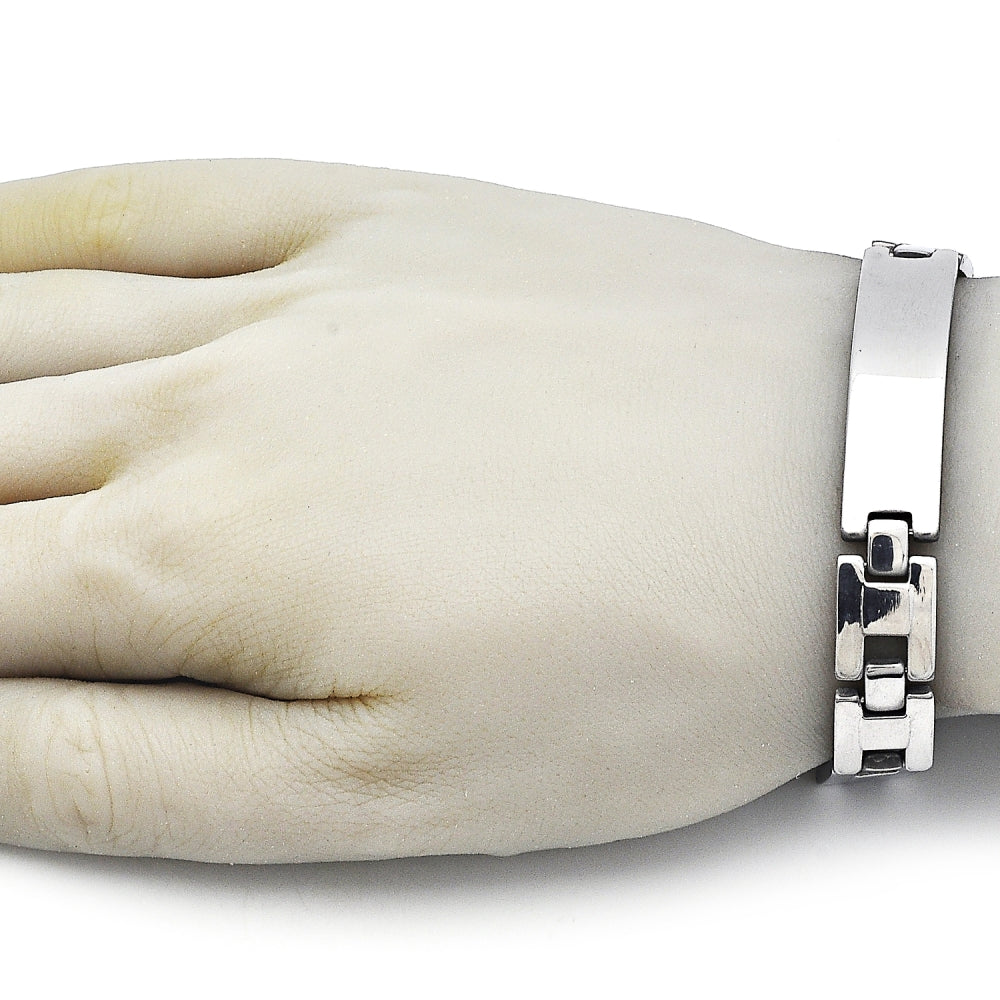 Stainless Steel Solid Bracelet, Polished, Steel Finish