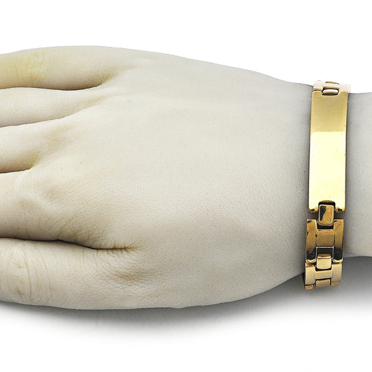 Stainless Steel Solid Bracelet, Polished, Golden Finish