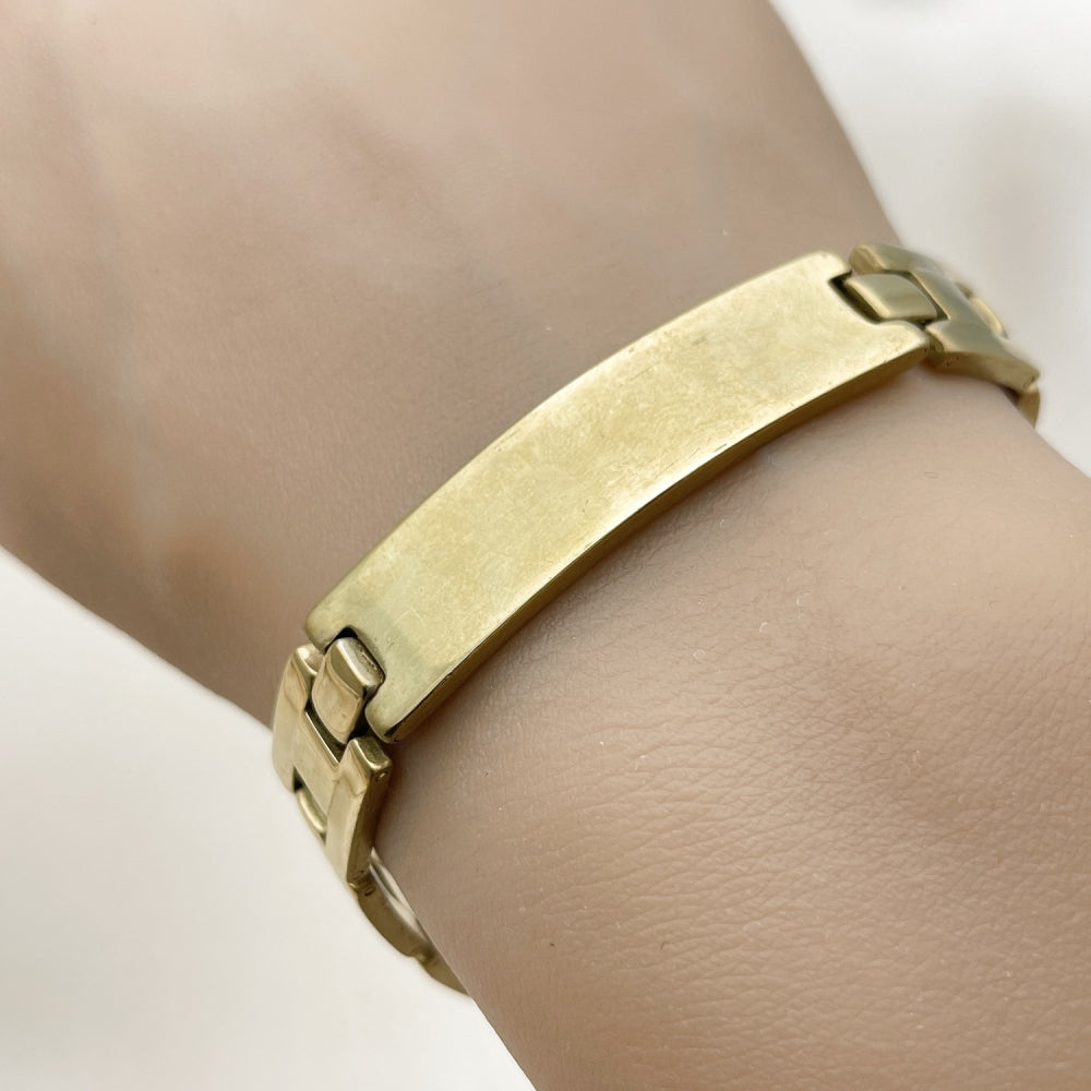 Stainless Steel Solid Bracelet, Polished, Golden Finish