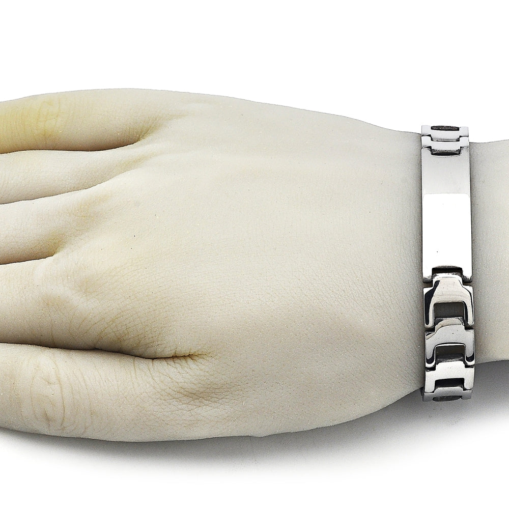 Stainless Steel Solid Bracelet, Polished, Steel Finish